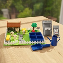 Kutpia Mini Bahçe Çocuk Oyun ve Eğitim Seti (25x19cm) - Sevimli Koyunlar (Mavi)