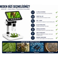 Kenly 1000X Dijital Mikroskop 1080P Hd, 4.3 Inç LCD Ekranlı USB Mikroskop, 50X-1000X Büyütme, Fotoğraf & Video Kayıt Özellikli