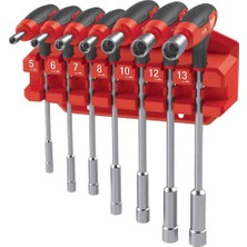 Milwaukee 7 Parça Metrik Lokma Anahtar Seti  (Ergonomik Tutma Saplı - Askı Aparatlı) - 4932498704
