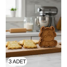 Ulu Pazarlama 3lü Sevimli Inek Şekillendirici Kalıp Kurabiye Hamur Kesici Oyun ve Seker Hamuru Seti