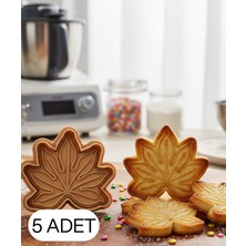 Ulu Pazarlama 5li Akçaağaç Yaprağı Şekillendirici Kalıp Kurabiye Hamur Kesici Oyun ve Şeker Hamuru Seti