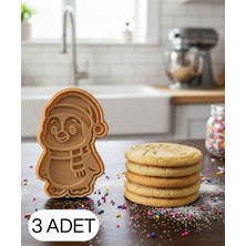 Ulu Pazarlama 3lü Atkılı Noel Pengueni Şekillendirici Kalıp Kurabiye Hamur Kesici Seti