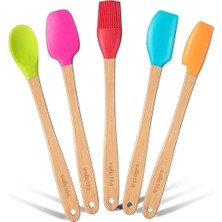 Dora Shopping Indigo 5 Bambu Silikon Spatula Seti Uzun 26CM