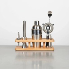 Biradlı Ahşap Bar Seti Standı | Bar Organizer Stand – Bar & Kafe