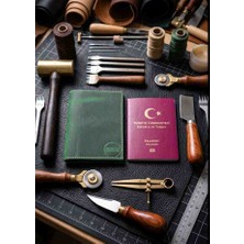 Vintage Leather Craft Hakiki Deri Pasaport Kılıfı