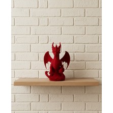 Renklime Kırmızı Ejderha Biblo 12 cm Dekoratif Fantastik Obje Hediyelik Süs Eşyası