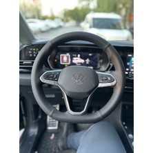 Stilix Garage Volkswagen Golf 8 Caddy 2022-2026 Araca Özgü Dikmeli Direksiyon Kılıfı F1 Olan Araçlara Uygundur