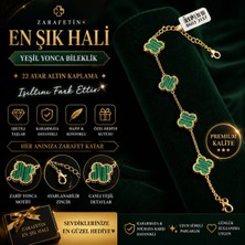 Cata 22 Ayar Altın Kaplama Yonca Motifli Bileklik – Taşlı Zarif Kadın Bileklik, Kararmaya Dayanıklı Şık Tasarım