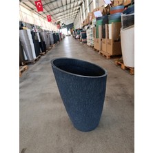 65 Litre Dizayn Açılı Fiberglas Saksı