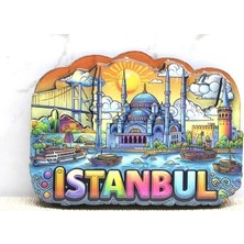 Ett Ahşap Istanbul Temalı Magnet - Model 8