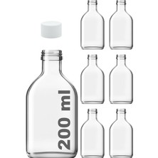 Dora Shopping 200 ml Yassı Şeffaf Cold Brew Şişesi Kapaklı 200 Soğuk Şişe 6 Adet (6, ())