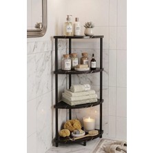 Mooncapella 4 Raflı Çevir Tak Köşe Dolabı Banyo Rafı Banyo Dolabı Mutfak Rafı Mutfak Dolabı