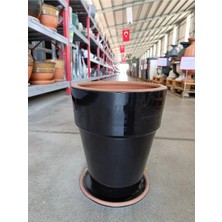 20-25 Litre Tabaklı Uzun Dekoratif Toprak Saksı