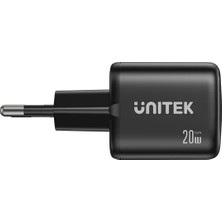Unitek Zeno 20W Çift Portlu Gan Şarj Cihazı (P1128ABK01-EU)