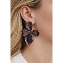 Betonique Stone Yarı Kapalı Lotus Çiçeği Küpe