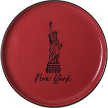 Keramika Ülke Temalı Pasta Tabağı 19 cm