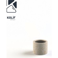 Hafif Beton Saksı (Terrazo) Cylinder 25X20 Krem
