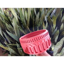 Antik Roma Desenli Taş Saksı 21*10 cm Para Çiçeği Ile