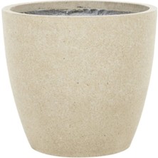 Hafif Beton Saksı Papatya Krem (L) 27X27