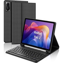 TekNetStore Xiaomi Redmi Pad 2 Tablet Uyumlu Klavyeli Kılıf Bluetooth Özellikli Türkçe Tuşlar Kalem Bölmeli