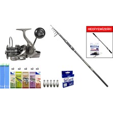 Okuma Carbonite Tele Surf 12' 360 cm 80-150GR&RYUJI Momentum 6000 Silver 11+1bb Surf Seti