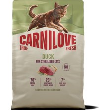 Carnilove  True Fresh Tahılsız Kısırlaştırılmış Yetişkin Kediler Için Ördek Etli Kuru Mama 2 kg