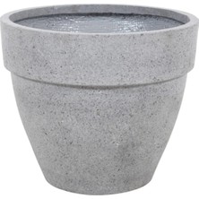 Hafif Beton Saksı Gül Gri (S) 18X16