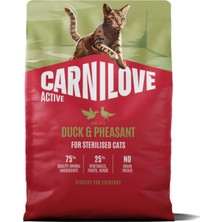 Carnilove Active Tahılsız Kısırlaştırılmış Yetişkin Kediler Için Ördek & Sülün Etli Kuru Mama 2 kg