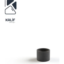 Hafif Beton Saksı (Terrazo) Cylinder 20X15 Siyah
