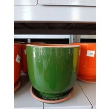 25-30 Litre Tabaklı Yeşil Dekoratif Saksı