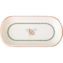 Keramika Çiçekli Kayık Tabak 16 cm 5 Adet