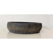 Beton Aranjman ve Bonsai Saksısı Ağız Çap 25-30 cm Çap Antrasit Gold