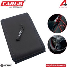 4 Adet   Carub Direksiyon Kılıfı Iğneli 38CM Delüx Gri Dikişli