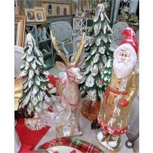 Betonique Stone Çam Ağacı Geyik Noel Baba Biblo