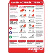 Outdoor One YANGIN GÜVENLİK TALİMATI İŞ GÜVENLİĞİ UYARI LEVHASI 1 ADET PVC 21 X 29CM
