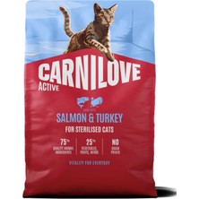 Carnilove  Active Tahılsız Kısırlaştırılmış Yetişkin Kediler Için Somon & Hindi Etli Kuru Mama 2 kg