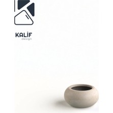 Hafif Beton Saksı (Terrazo) Pan (S) 22X15 Krem