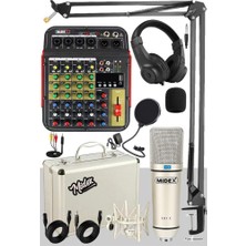 Dora Shopping Vokal -2 Cx1 Stüdyo Mikrofon 6 Kanal Stüdyo Mikseri Kulaklık Ekipman Seti