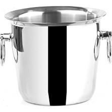 Biradlı Çelik Şişe Kovası No:3 24,5X18XH16 cm | Paslanmaz Buz Kovası – Bar & Restoran