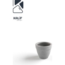 Hafif Beton Saksı (Terrazo) Terra (Xs) 23X19 Gri