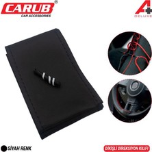 4 Adet   Carub Direksiyon Kılıfı Iğneli Delüx Siyah Dikişli