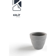 Hafif Beton Saksı (Terrazo) Terra (S) 28X24 Gri