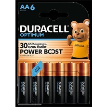 Duracell Optimum Powerboost Aa Kalem Pil 6'lı 2 Adet