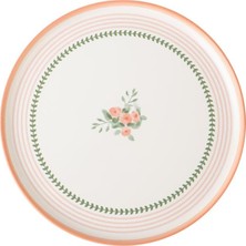 Keramika Çiçekli Pasta Tabağı 22 cm 5 Adet