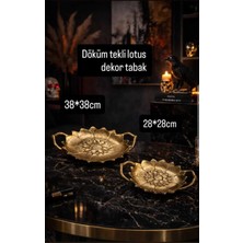 Betonique Stone Döküm Ikili Lotus Dekor Tabak