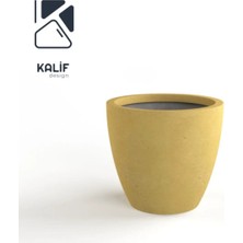 Hafif Beton Saksı (Terrazo) Indra (L) 44X42 Sarı