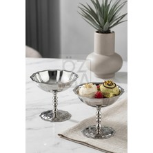 Özbience Ikili Paslanmaz Çelik Dondurma ve Tatlı Sunum Kasesi Seti