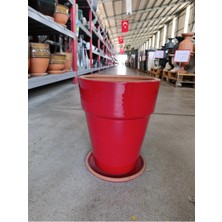 20-25 Litre Tabaklı Dekoratif Toprak Saksı