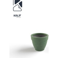 Hafif Beton Saksı (Terrazo) Terra (S) 28X24 Yeşil