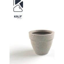 Hafif Beton Saksı (Terrazo) Terra (M) 38X32 Krem